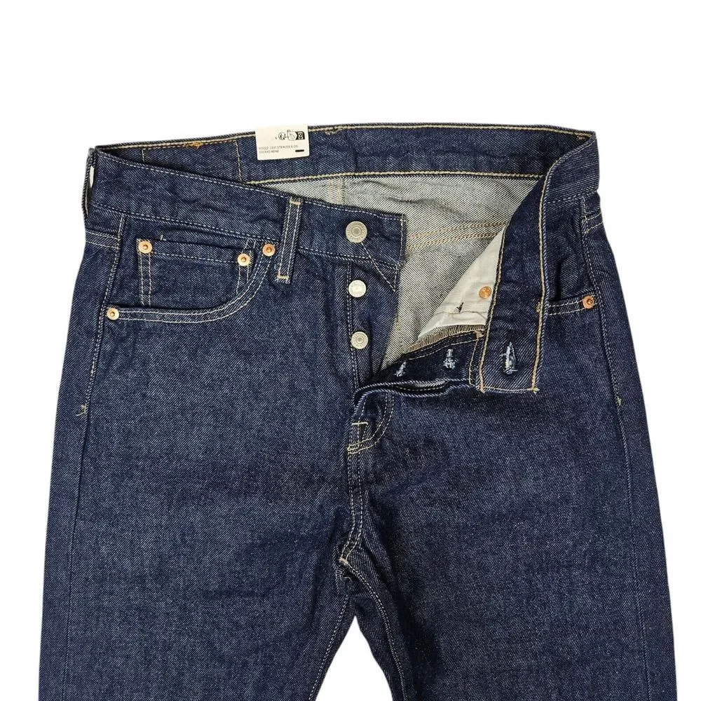 Levis 501 Mens 29x32 Straight Button Fly Blue Denim Jeans‎ Stretch Rinsed Indigo